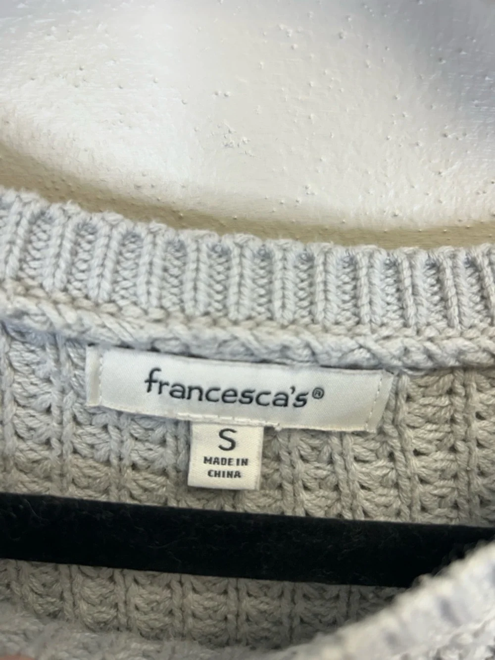 Waffle Knit Sweater Size S Doleman‎ Sleeve Comfy Minimalist Neutral Light Gray